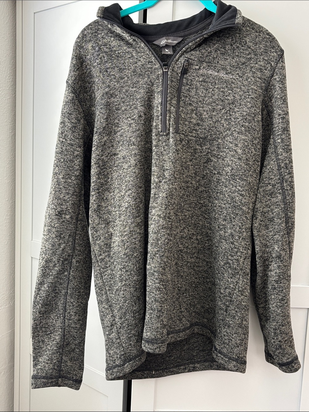 Eddie Bauer Men's Gray Heather Half-Zip Sweater